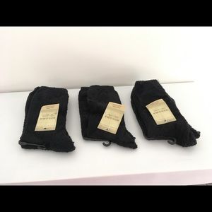 3 pairs black fuzzy boot socks. NWT